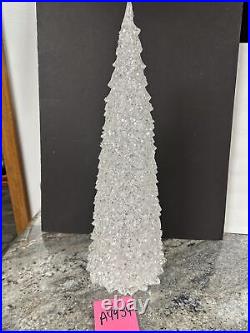 21 Lighted Glistening Tree Clear & Color Morphing Valerie Parr Hill White Frost