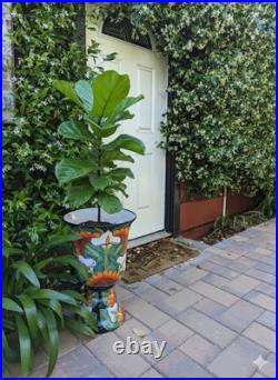 22 Tall Sunflower Lily Planter Handmade Talavera Ceramic Mexican Pottery 22 Tall Sunflower Lily Planter Handmade Talavera Ceramic Mexican Pottery