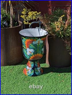 22 Tall Sunflower Lily Planter Handmade Talavera Ceramic Mexican Pottery 22 Tall Sunflower Lily Planter Handmade Talavera Ceramic Mexican Pottery