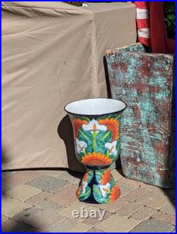 22 Tall Sunflower Lily Planter Handmade Talavera Ceramic Mexican Pottery 22 Tall Sunflower Lily Planter Handmade Talavera Ceramic Mexican Pottery