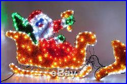 230cm x 57cm LED Rope Light Tinsel Santa & Sleigh Christmas Decoration (RL002)
