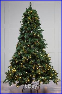 240CM (8FT) Pre Lit Green Christmas Tree With 700 Warm White Leds