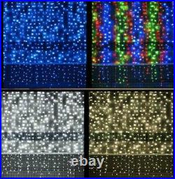 240/480 Led Curtain Lights Bright Chaser Backdrop Party Fairy Xmas Timer Memory
