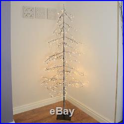 240 Led 1.8m 6ft Indoor Pre Lit Downswept Snow Twig Christmas Decor Tree Light