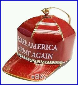24K Gold Donald Trump Make America Great Again Red Hat Christmas Ornament 2016