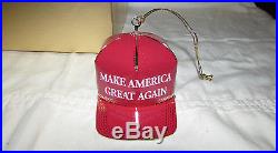 24K Gold Plated Donald Trump Make America Great Again Red Hat Ornament 2016