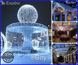 24M 960 LED Bright White Snowing Icicle Lights Indoor/Outdoor Christmas Lights