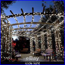 24M 960 LED Bright White Snowing Icicle Lights Indoor/Outdoor Christmas Lights