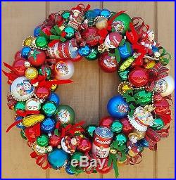 24 Campbell’s Soup Glass Ornament Theme Christmas Wreath Holiday Ornaments