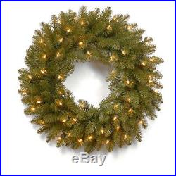 24 Dunhill Pre-Lit Fir Wreath with 50 Clear Lights