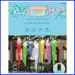 24 Gemmy Orchestra of Lights Multi-Function Color-Changing LED Icicle Lights
