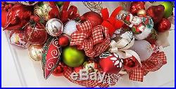 24 Glass Christmas Ornament Wreath Bird Cardinal Deer Reindeer Moose Snowflake