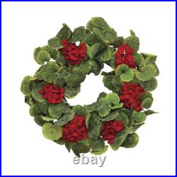 24 In. Fabric Geranium Twig Wreath