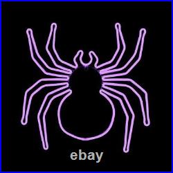 24 Inch Purple LED Neon Rope Light Halloween Spider Motif Lighted Silhouette