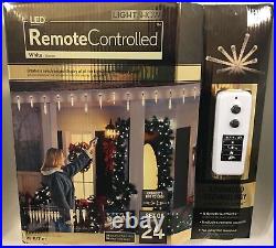 24 LED Icicle 5 Synchro Effect Remote Control Christmas Light Show Shooting Star