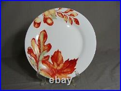 24 Pcs Royal Norfolk Dinnerware, Fall/Thanksgiving/Grateful With Leaves & Acorns