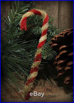 24 Primitive Chenille Candy Canes Aged Look Sparkle