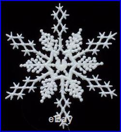 24 pcs 6 WHITE Glittered SNOWFLAKES Christmas Winter ORNAMENTS DECORATIONS