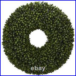 24in. Boxwood Artificial Wreaths Green