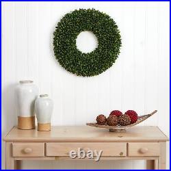 24in. Boxwood Artificial Wreaths Green