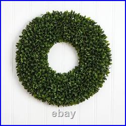 24in. Boxwood Artificial Wreaths Green