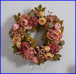 24in. Peony Hydrangea Wreath