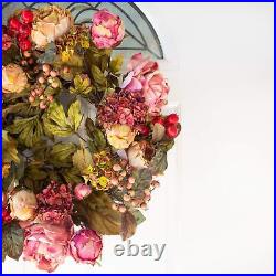 24in. Peony Hydrangea Wreath