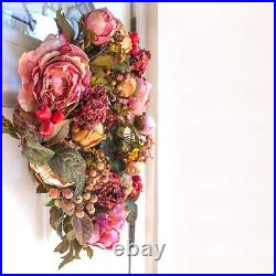 24in. Peony Hydrangea Wreath