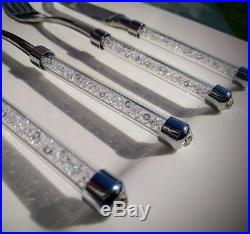 24pc Stainless Cutlery Set with Swarovski Crystal Filled Handle