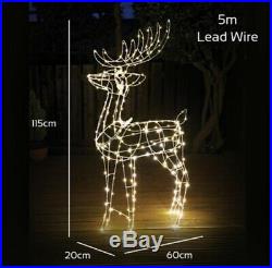 250 LED Light Up Reindeer Christmas Outdoor Garden Rope Decoration Silhouette