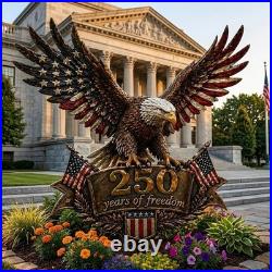 250 Years Of Freedom Eagle Metal Sign Patriotic Yard Decor American Flag Wall