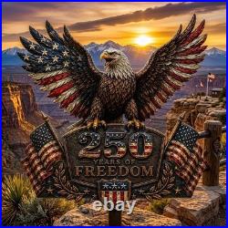 250 Years Of Freedom Eagle Metal Sign Patriotic Yard Decor American Flag Wall 250 Years Of Freedom Eagle Metal Sign Patriotic Yard Decor American Flag Wall