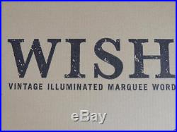 $259 RH Restoration Hardware Vintage Illuminated Marquee Words WISH Iron Red NWT