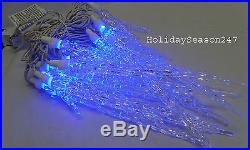 25 Blue Twinkling Melting Ice Icicle Christmas Led Light Holiday Outdoor Twinkle