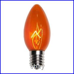 25 C9 Orange Transparent Replacement Christmas Light Bulbs Holiday Wedding Party