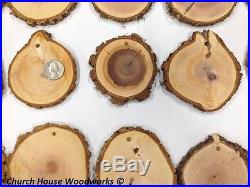 25 qty 3 inch wood slices, with holes, tree slice ornaments, rustic Christmas