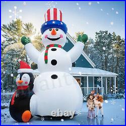 26/33FT Giant Inflatable Christmas Snowman with Penguin for Outdoor Party Decor