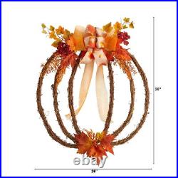 26 Autumn Pumpkin Artificial Vine Fall Wreath