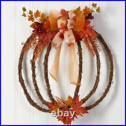 26 Autumn Pumpkin Artificial Vine Fall Wreath