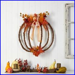 26 Autumn Pumpkin Artificial Vine Fall Wreath