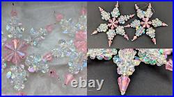 (26) Flower/jeweled/bead Ornate Snowflake Christmas Ornaments, Unmarked