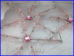 (26) Flower/jeweled/bead Ornate Snowflake Christmas Ornaments, Unmarked