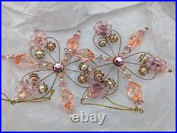 (26) Flower/jeweled/bead Ornate Snowflake Christmas Ornaments, Unmarked