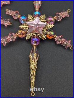 (26) Flower/jeweled/bead Ornate Snowflake Christmas Ornaments, Unmarked