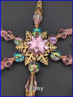 (26) Flower/jeweled/bead Ornate Snowflake Christmas Ornaments, Unmarked