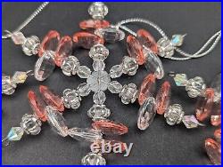 (26) Flower/jeweled/bead Ornate Snowflake Christmas Ornaments, Unmarked