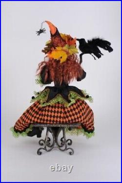 26 Karen Didion Whimsey Wendy Sitting Witch Crow Figure Doll Halloween Decor