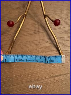 26 Tabletop Christmas Ornament Display Stand Tree With Birds & Beads Gold Tone