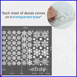 270PCS White Snowflakes Window Decorations Clings Decal Stickers Winter Holiday
