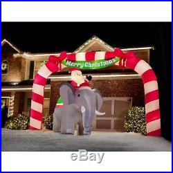 276.38 in W 39.37 in D 179.92 in H Lighted Inflatable Archway Candy Cane 23 ft